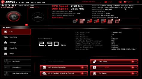 Активируем виртуализацию в BIOS MSI Click BIOS AMD