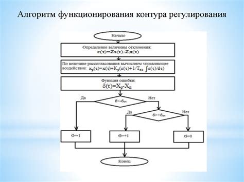 Алгоритм работы схемы автоматического регулирования