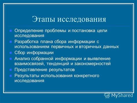 Анализ собранной информации и разработка плана исследования