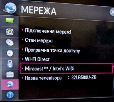 Беспроводное соединение и функция Miracast