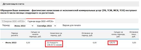 Важные аспекты, которые необходимо учесть при рассмотрении баланса по оплате за тепло и горячую воду