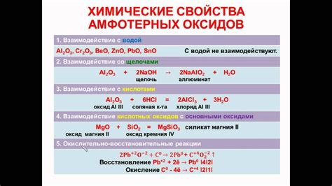 Важные свойства амфотерных оксидов в химических реакциях