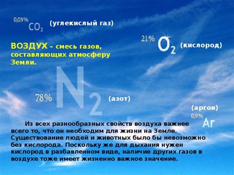 Воздух: смесь газов, необходимая для поддержания жизни на Земле