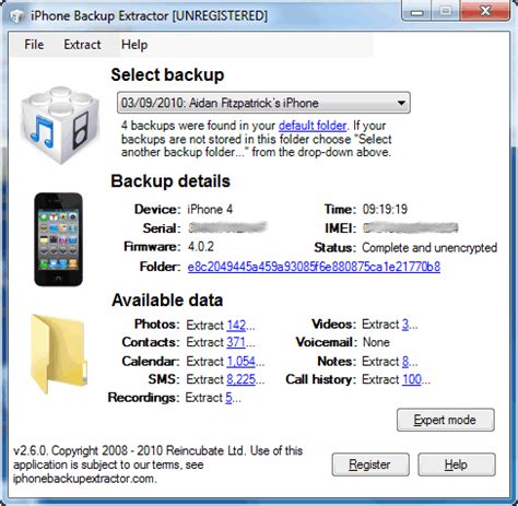 Восстановите свои контактные данные с помощью iTunes Backup Extractor