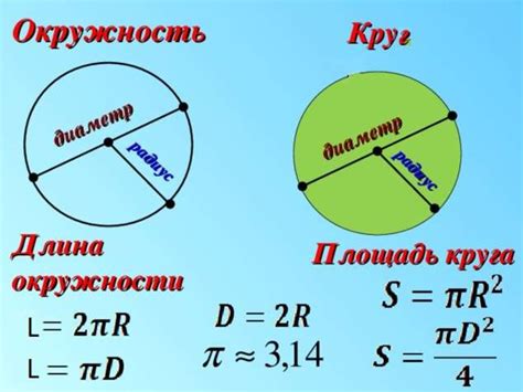 Ключевое соотношение: диаметр и площадь окружности