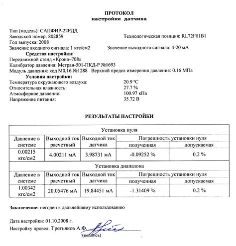 Корректировка эффективности измерений с помощью калибровки датчика