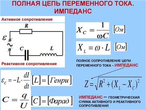 Методы выявления сопротивления в электрической цепи переменного тока