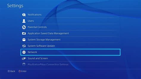 Настройка сетевых параметров PlayStation 4 через проводное подключение