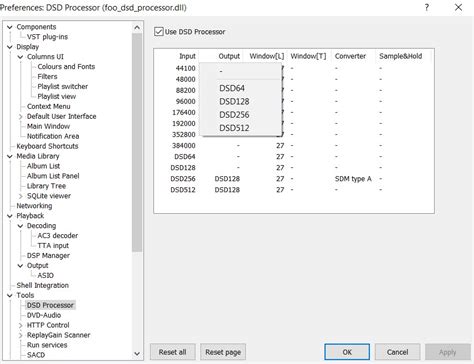 Неотъемлемые компоненты для работы с форматом DSD в плеере foobar