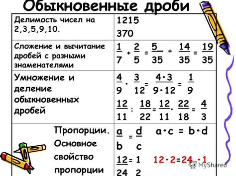 Операции с равенством: сложение, вычитание, умножение и деление