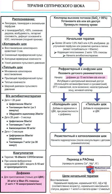 Определите присутствие признаков септического шока