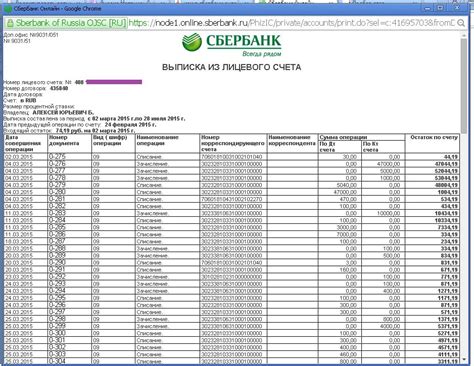 Получение информации о текущем состоянии счета