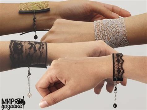 Примеры дизайна браслетов с применением разнообразных техник