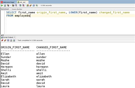 Примеры применения функции LOWER в SQL