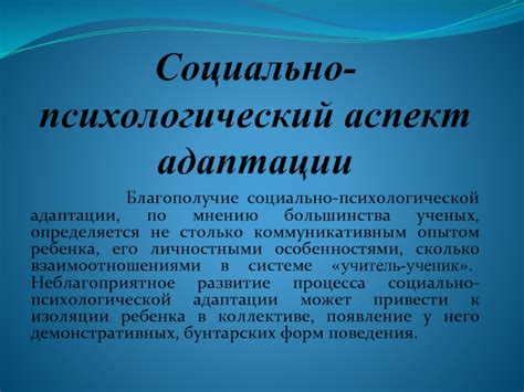 Психологический аспект: процесс адаптации Вали в условиях изоляции